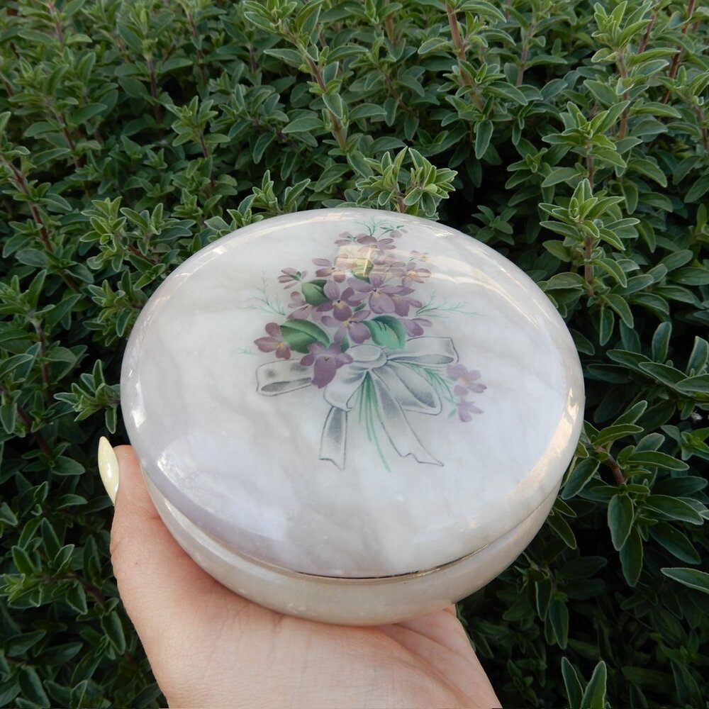 Vintage Stone Trinket Box